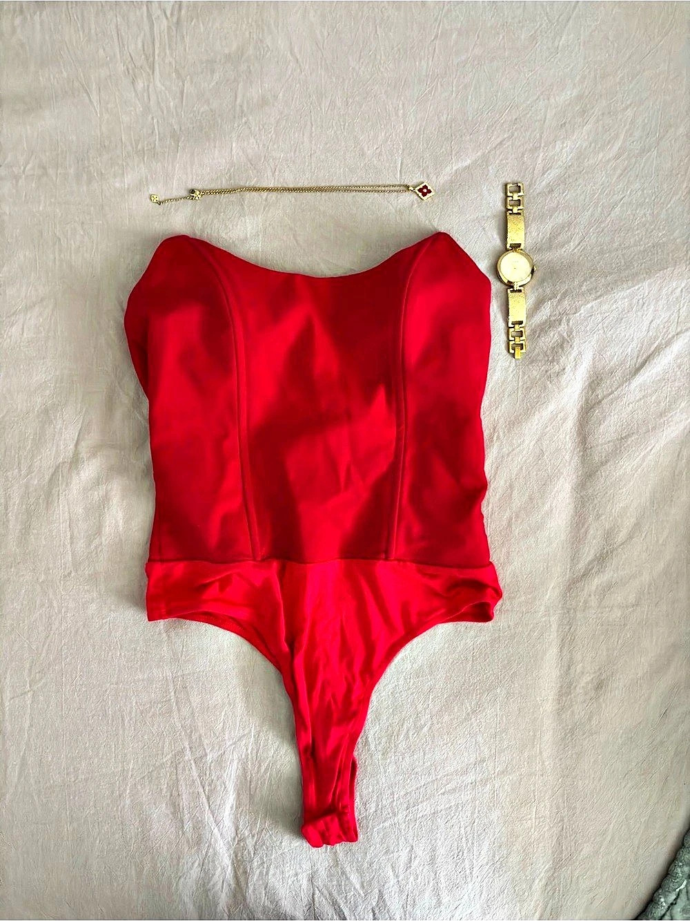 Superdown Red Bodysuit
